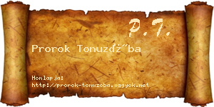 Prorok Tonuzóba névjegykártya
